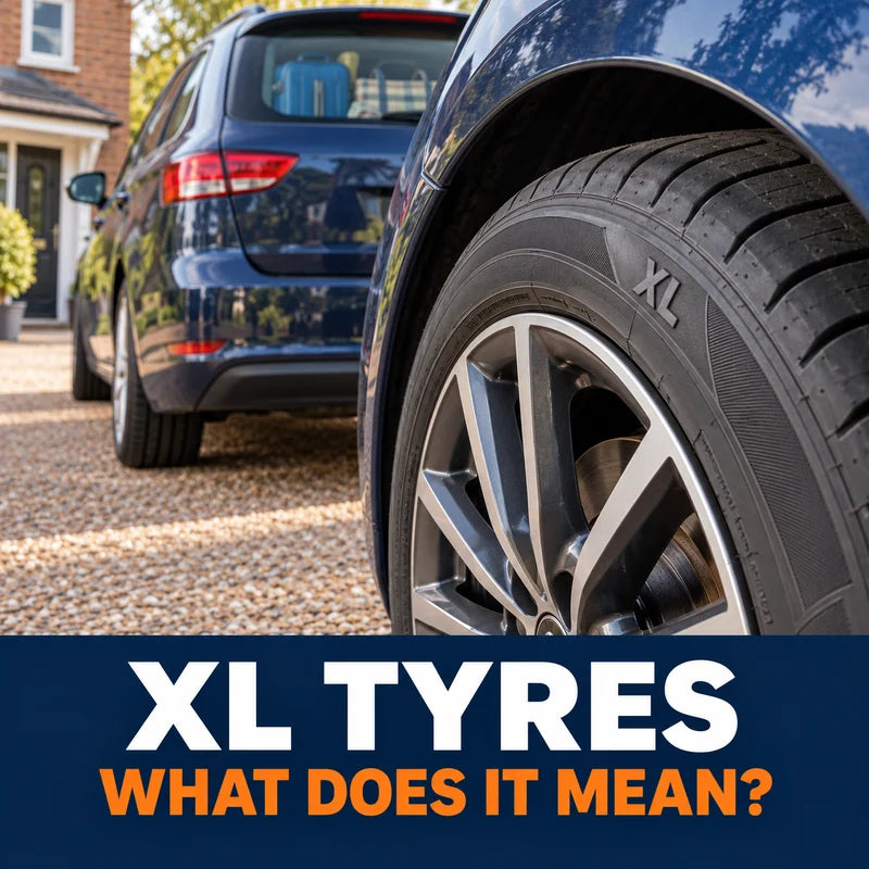 XL marking on a family car tyre with an everyday loaded-journey setting