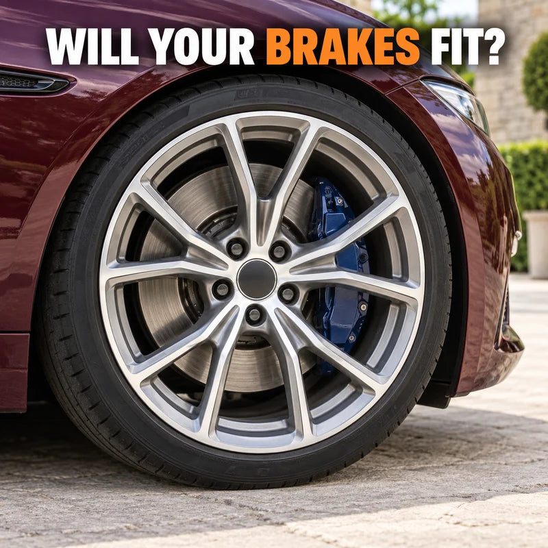 Premium split-spoke alloy wheel showing space around its brake caliper