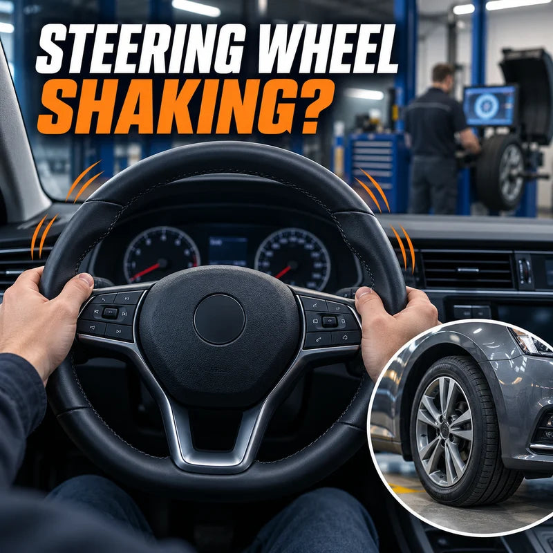 Steering wheel with subtle vibration marks and a workshop inspection setting