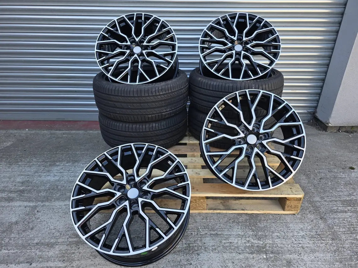 20" VW Transporter T7 WC2 Black Polished Alloy Wheels 6X120